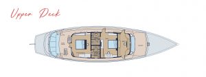 Upper deck plan of the luxury charter yacht Rascal