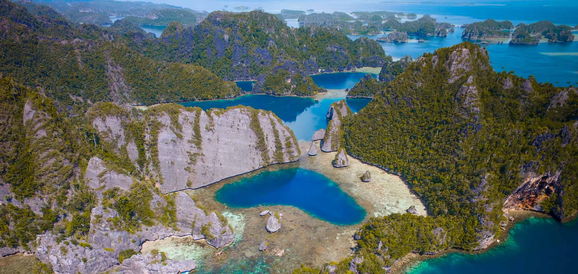Aerial view of Wayag in Raja Ampat