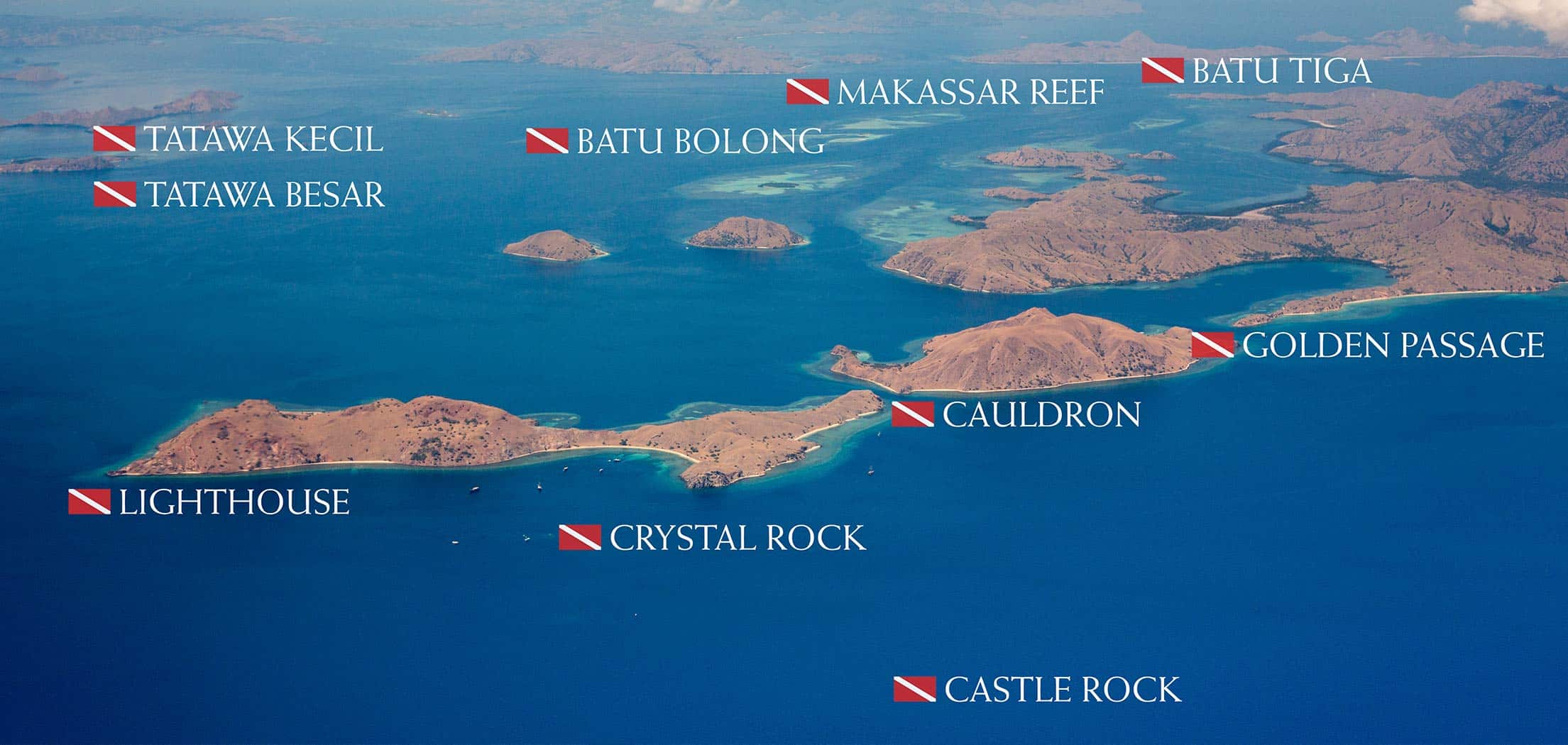 Diving destinations near Komodo, available through private yacht charter