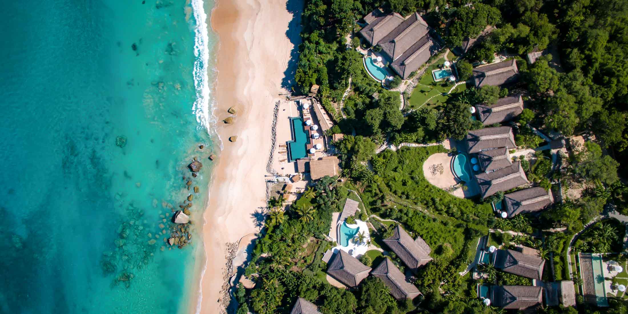 Nihiwatu beach and resort bird's eye view from aerial