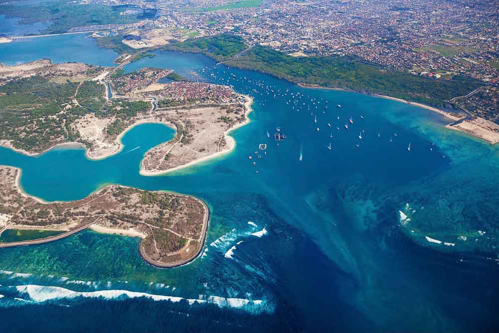 Aerial view on souther Bali