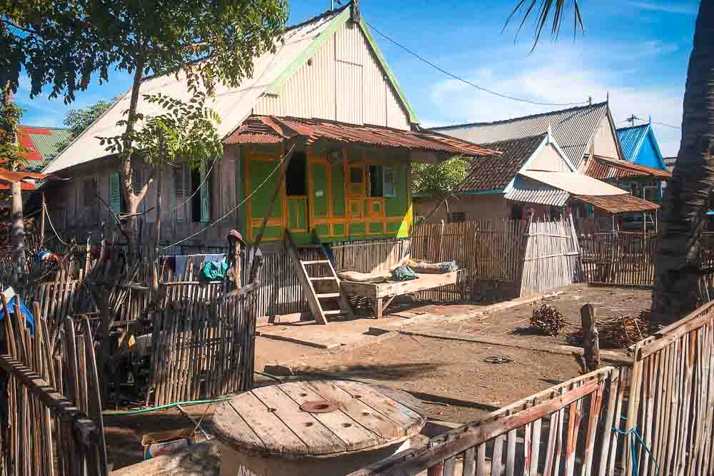 Traditional wooden Indonesian houses in the village of Wera in Sumbawa