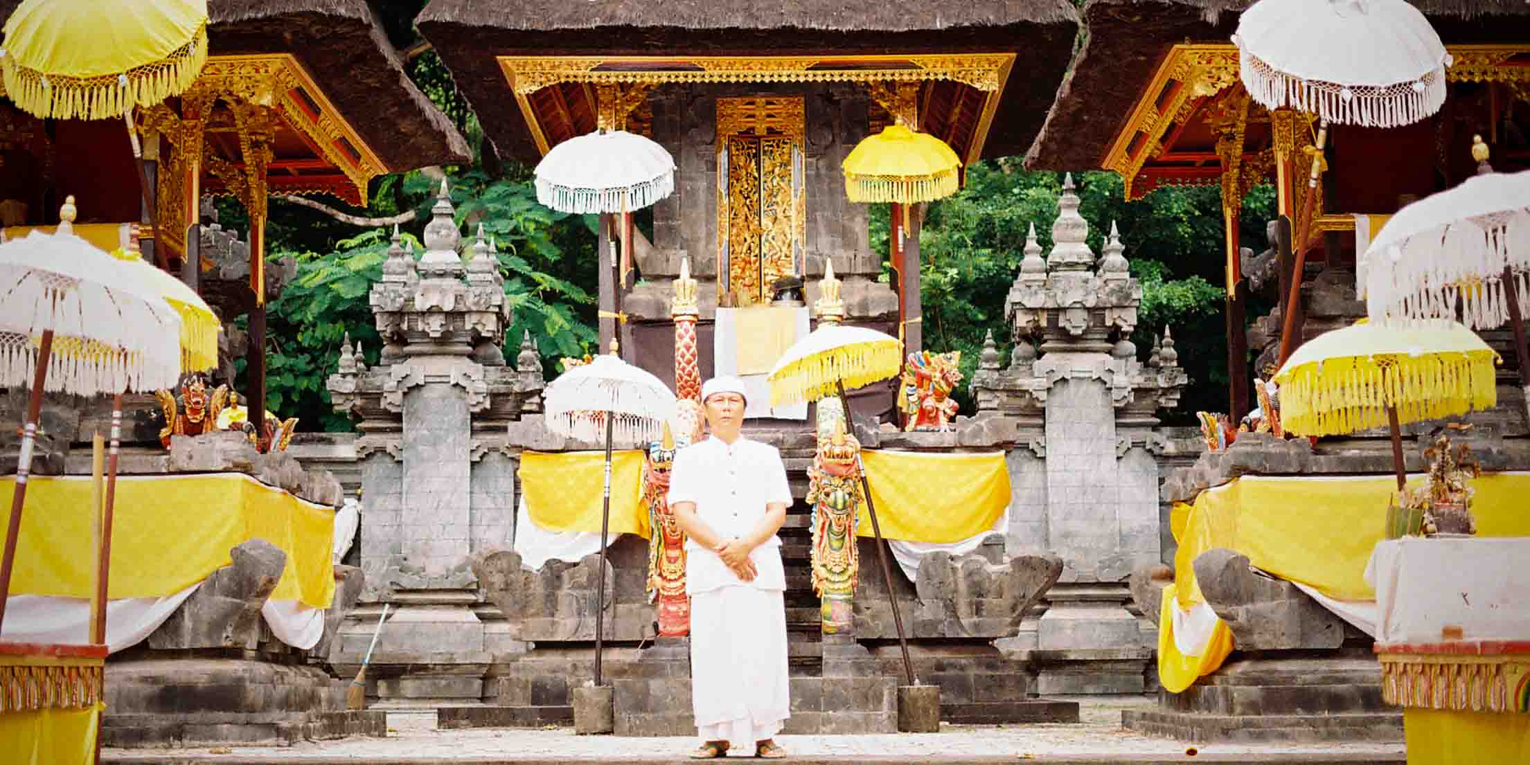 Mangku Dewa in North Bali in front of his village temple